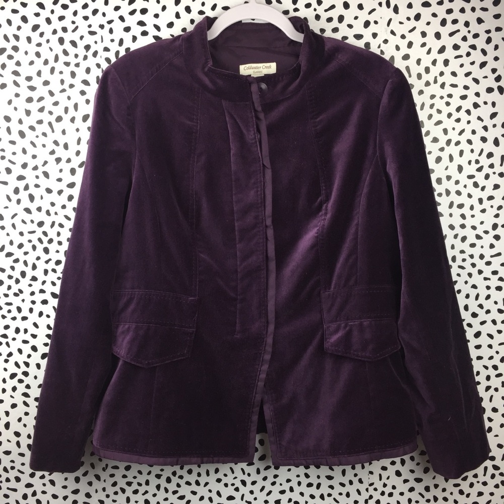 Coldwater Creek Royal Purple Velvet Jacket Size 14